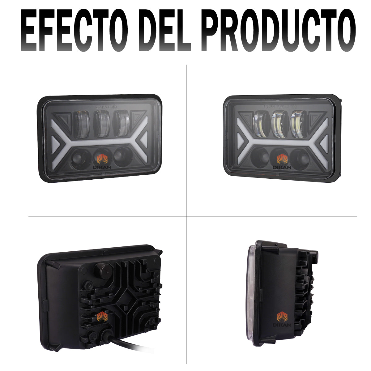4 X 6'' Faro Led Deluz De Señal De Giro Rectangular Hi/lo - 1/Pzs