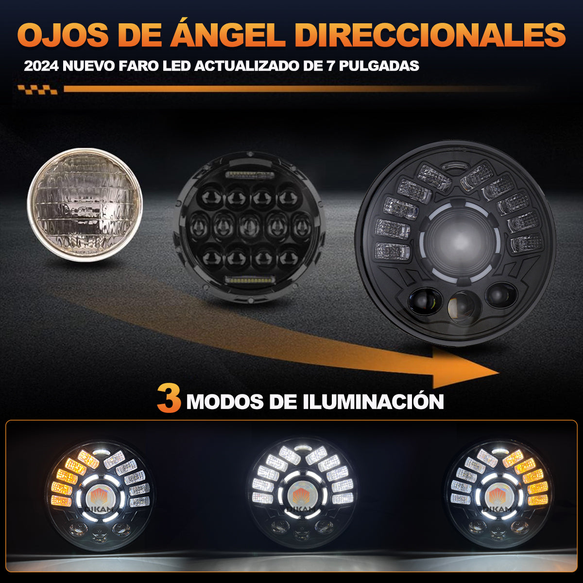 7'' Daymaker Faro Lupa Ojos De Ángel Fuerte Hi/lo Beam - 1/Pzs