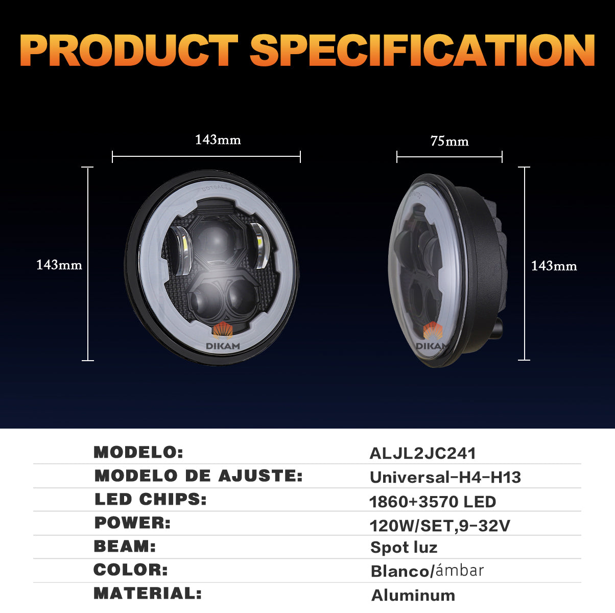 5.75'' Redondo Faro Lupas Ojos Ángel Fuerte Luces Beam - 1/Pzs