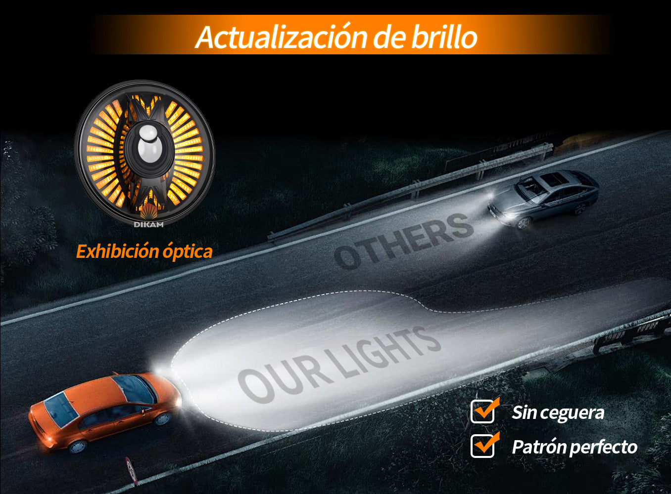 Faro LED 7 Pulgadas 140W 32000LM Antideslumbrante 1000% -1Pzs