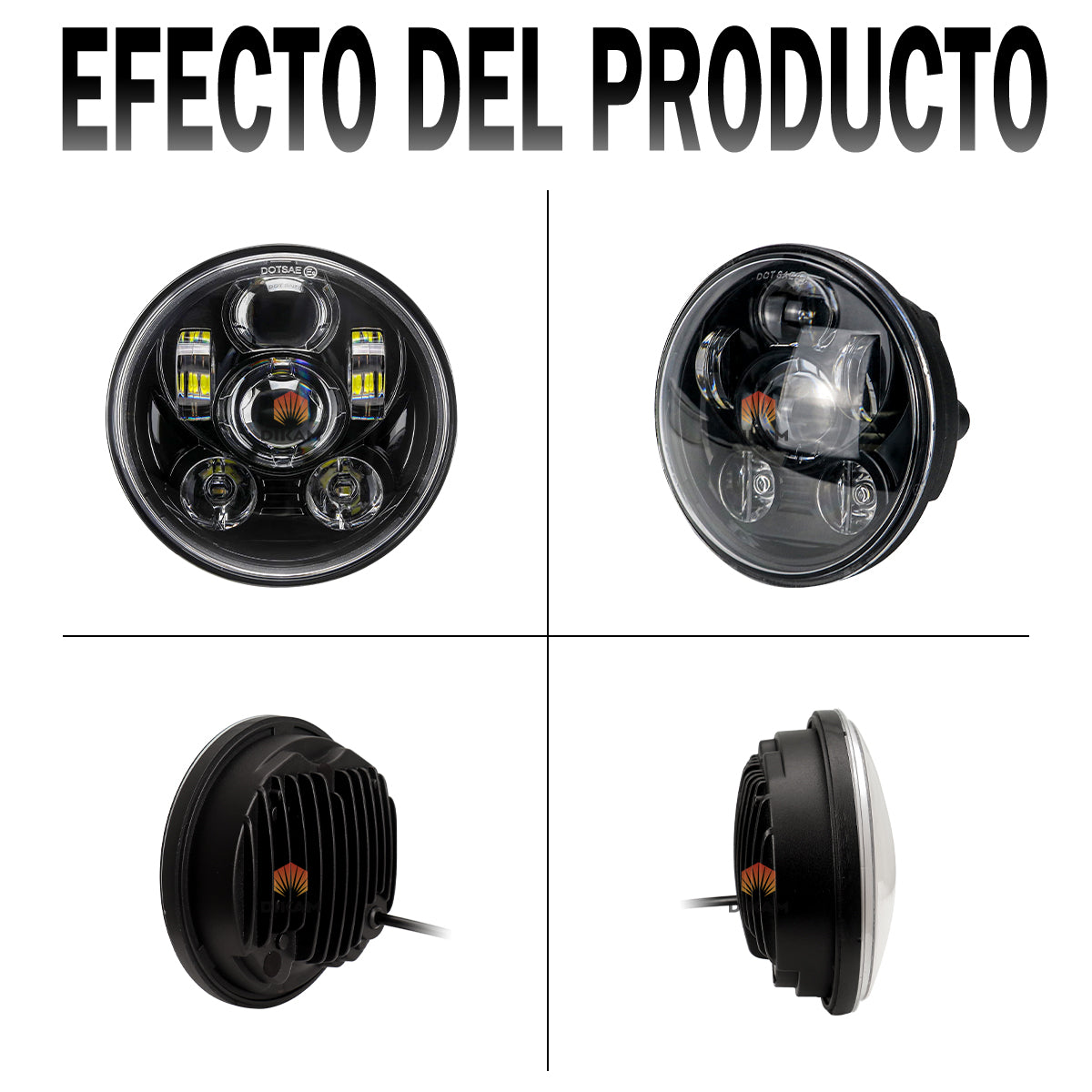 5.75'' Faro Delantero Redondo Para Harley Davidson/jeep - 1/Pzs