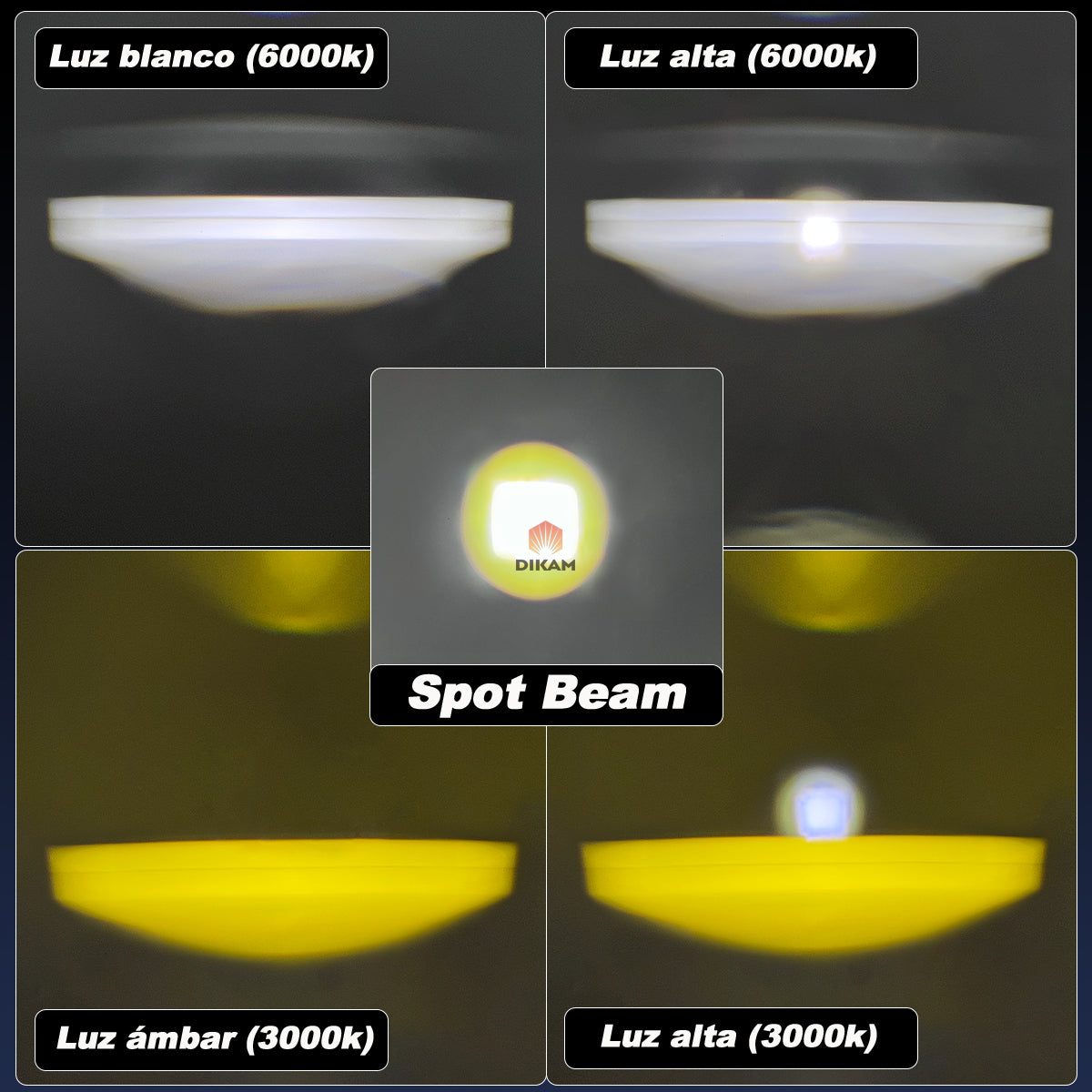Faros Exploradoras Niebla Fuerte Bicolor Hi/lo Lupa Beam- 1/Par