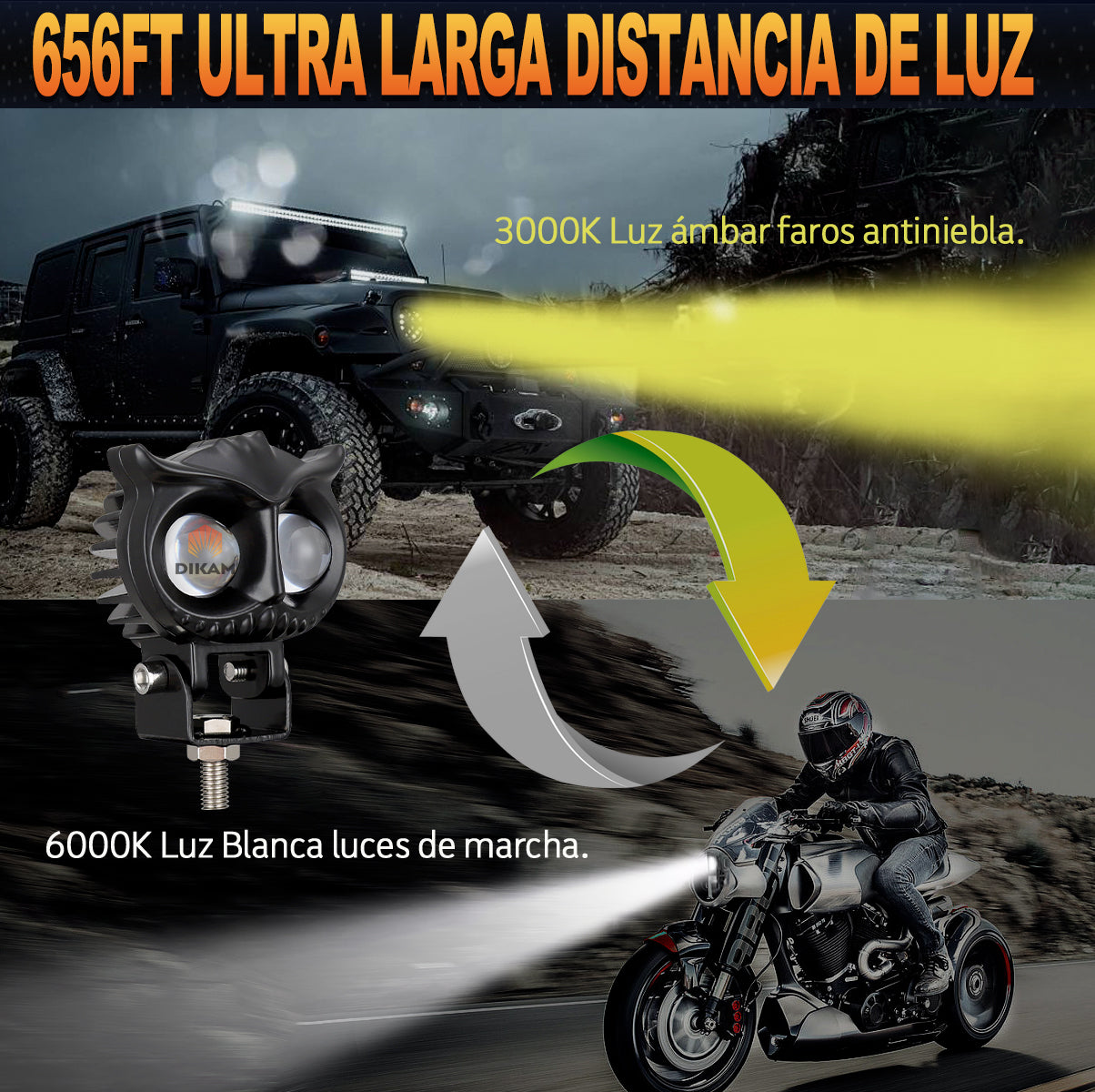 Auxiliares Faros Lupa 60w Super Bicolor Alta/baja Beam