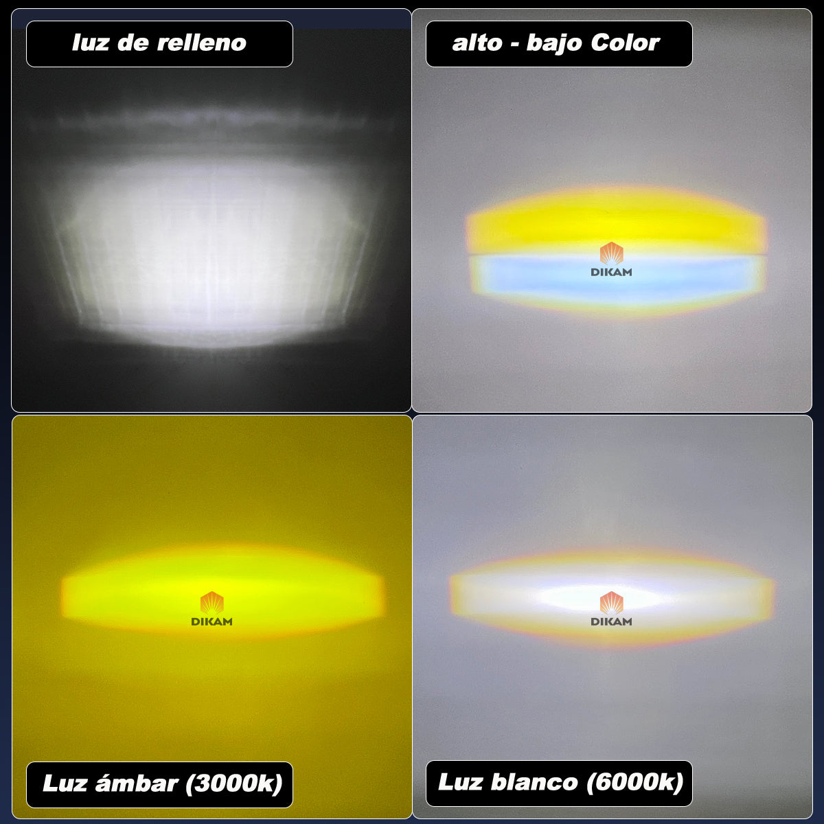 Par Barras Faros Lupa Luz Ojos Ángel Alto/baja Beam 4x4 Moto- 1/Par