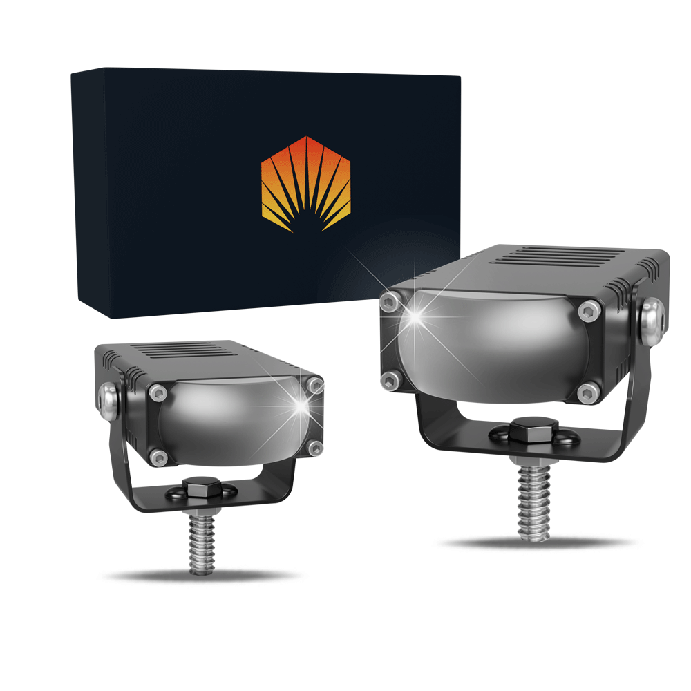 Faro LED auxiliar con lupa alto brillo para auto y moto