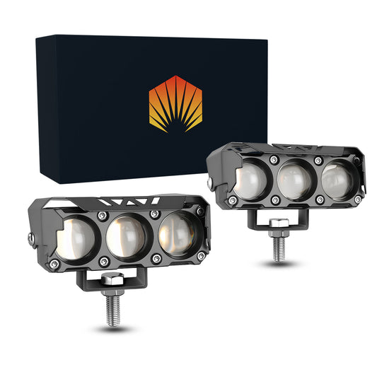 Faro auxiliar LED con lupa bi-color para Jeep y moto