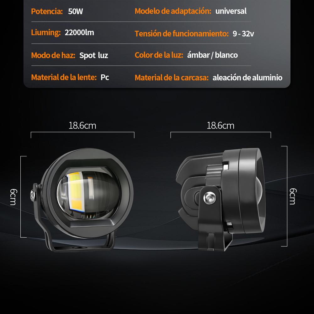 Par faros LED laser beam bi-color instalación universal