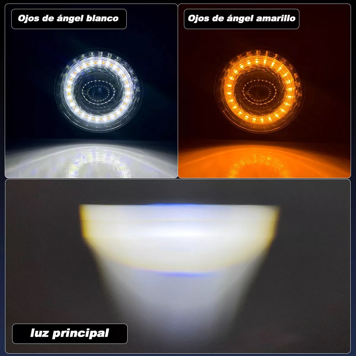 3.5'' Faro Auxiliares Lupa Led Ojos De Ángel Spot Luz- 1/Pzs