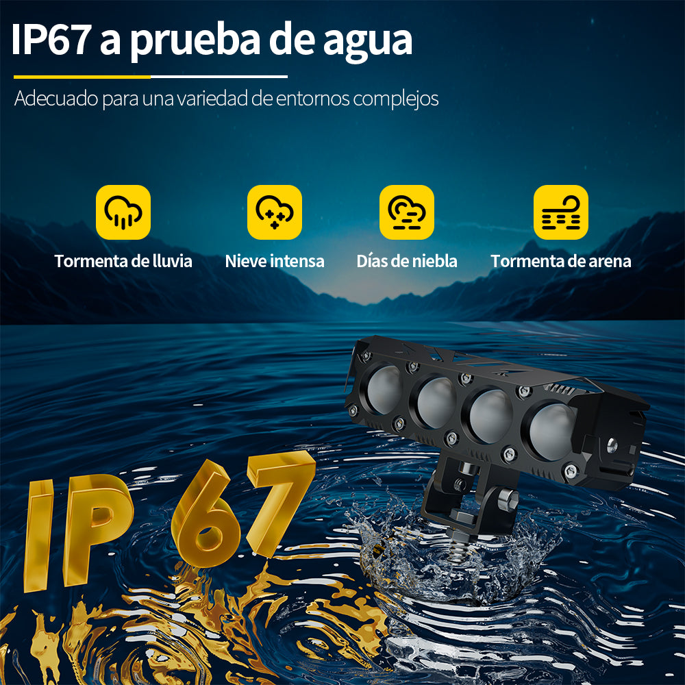 Detalle sellado impermeable faro auxiliar LED