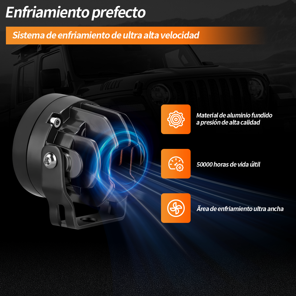 Par de Faros LED con Lupa Bi-Color Hi/Lo Laser Beam para Carro y Moto