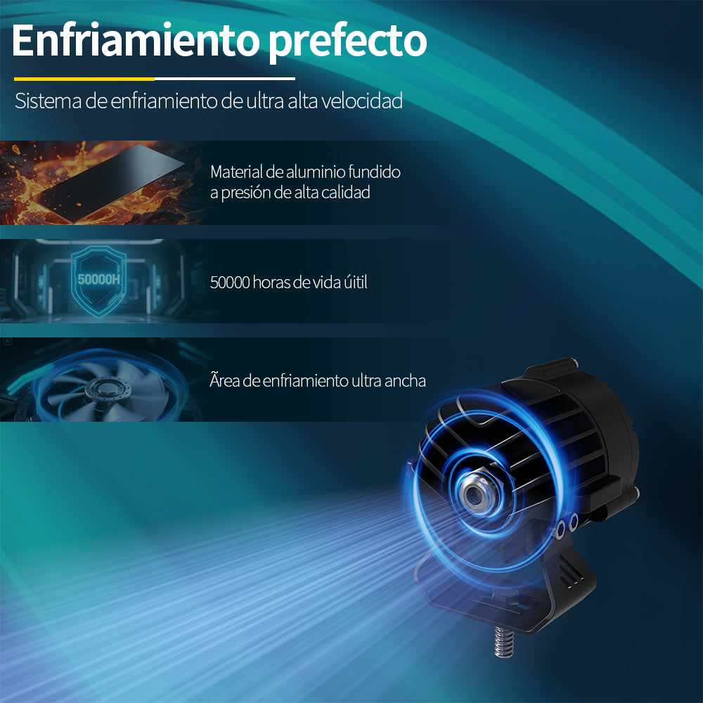 Faros Auxiliares LED Todoterreno Hi/Lo para Auto y Moto