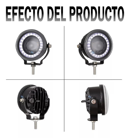 3.5'' Faro Auxiliares Lupa Led Ojos De Ángel Spot Luz- 1/Pzs