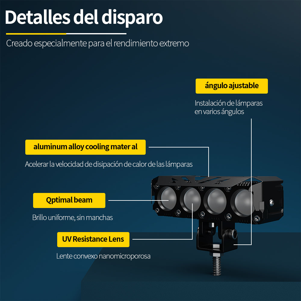 Par de Faros Auxiliares LED Impermeables para Moto y Auto