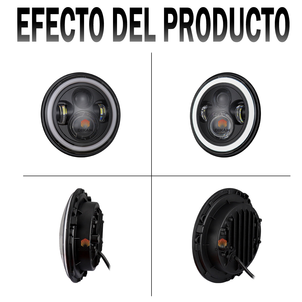 7'' Faro Led Redondo Jeep/moto Nuevo Fuerte Forma Luces - 1/Pzs