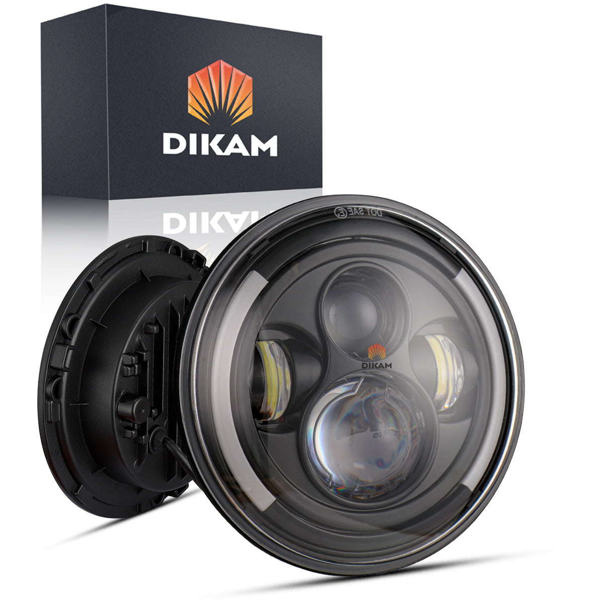 7'' Faro Led Redondo Jeep/moto | Alto/ Bajo | Ojos De Ángel - 1/Pzs