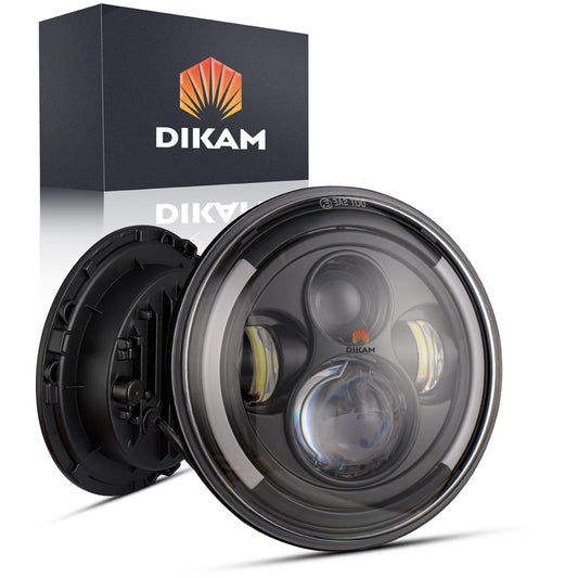 7'' Faro Led Redondo Jeep/moto | Alto/ Bajo | Ojos De Ángel - 1/Pzs