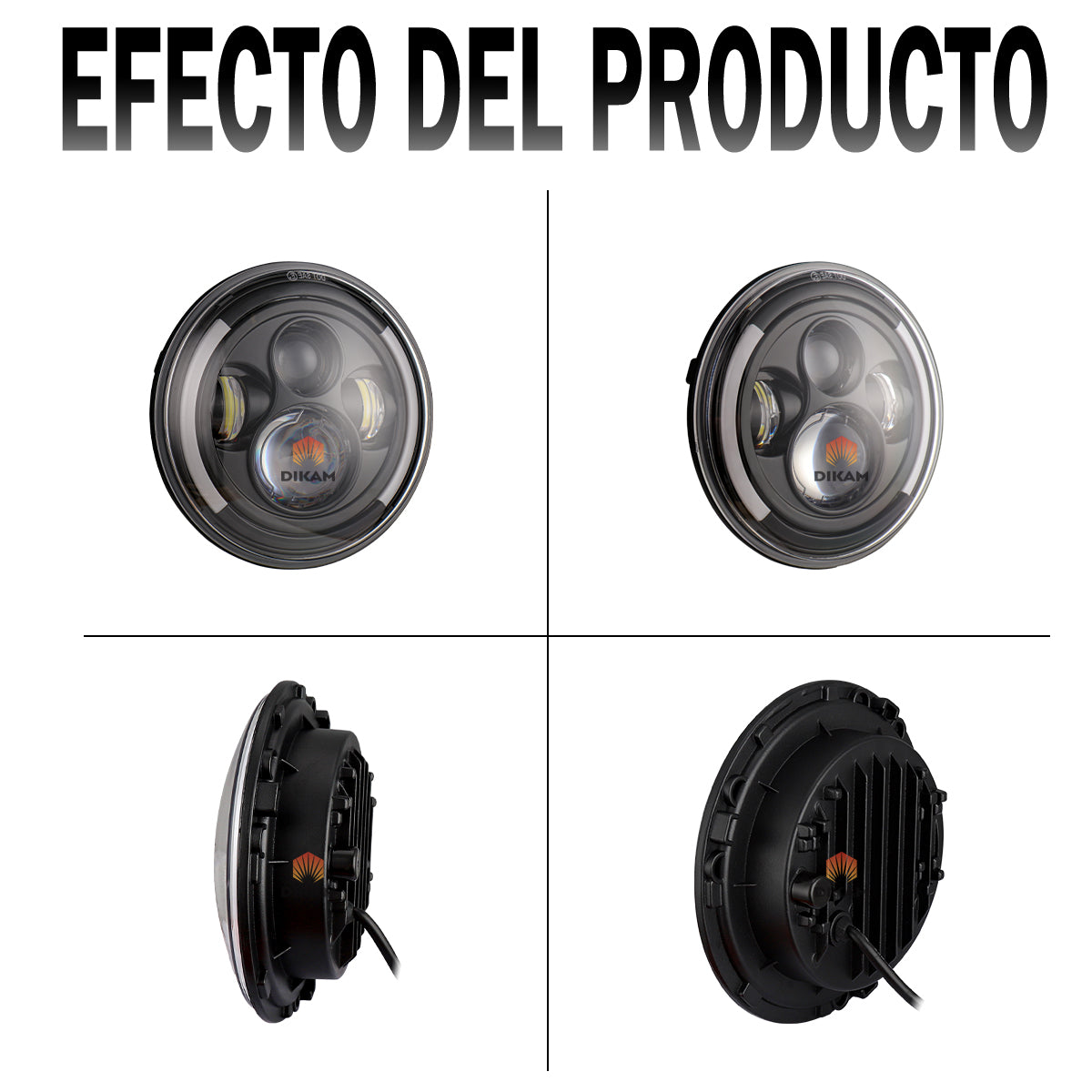 7'' Faro Led Redondo Jeep/moto | Alto/ Bajo | Ojos De Ángel - 1/Pzs