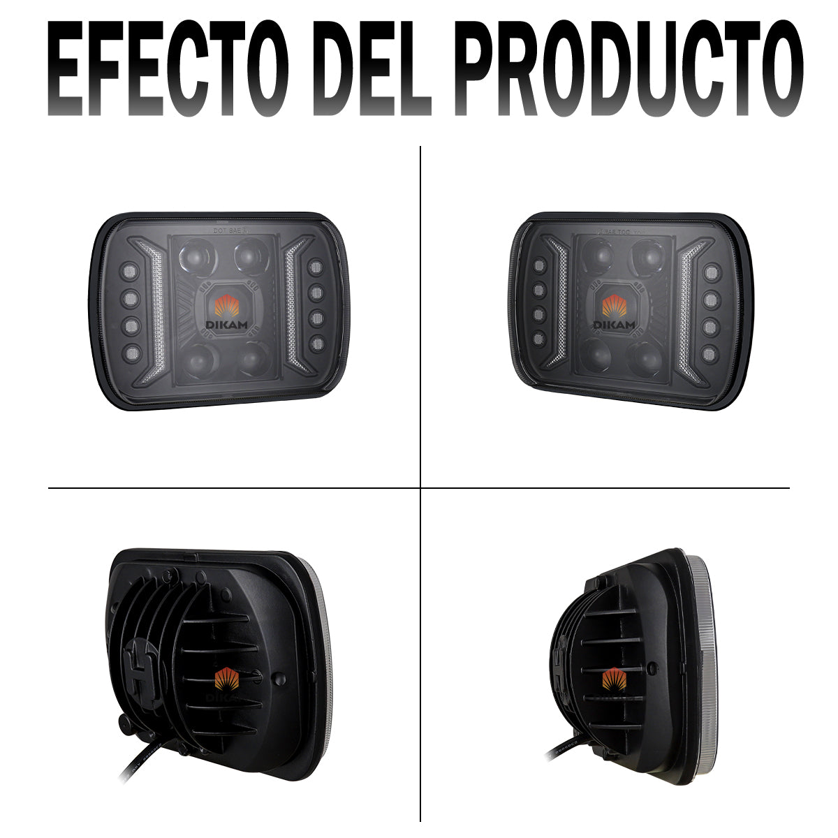 5x7'' Faro Led Cuadrado Sealed H4 Hi/lo Fuerte Luces Beam - 1/Pzs