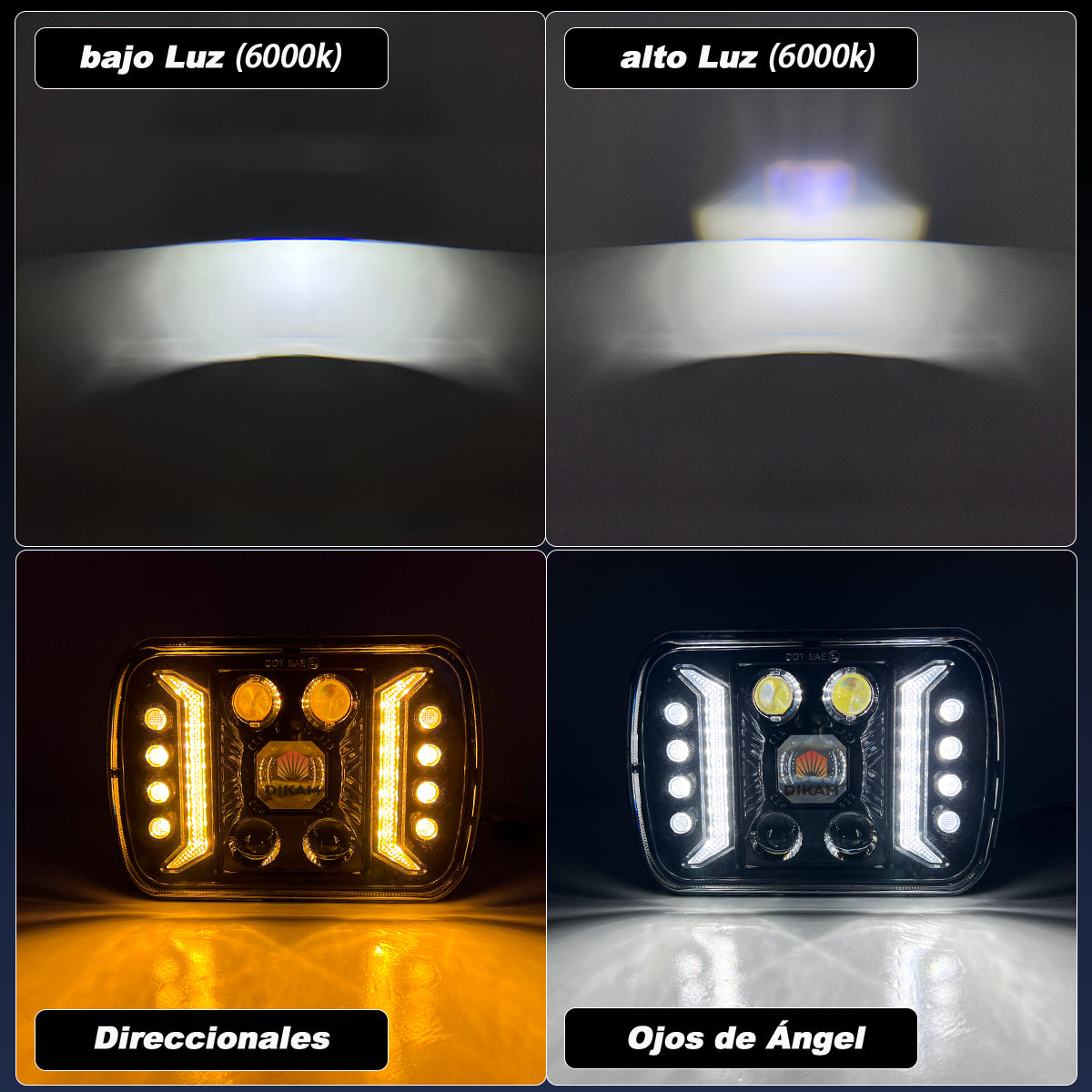 5x7'' Faro Led Cuadrado Sealed H4 Hi/lo Fuerte Luces Beam - 1/Pzs