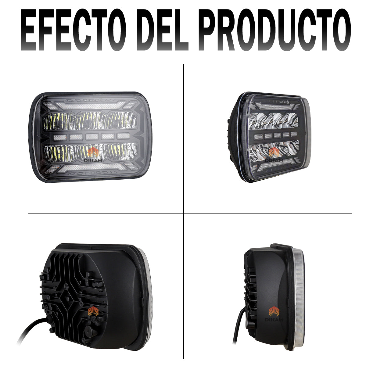 Faro Led Cuadrado 5x7 Pulgadas Hi/lo Haz Drl Auto Jeep/moto - 1/Pzs