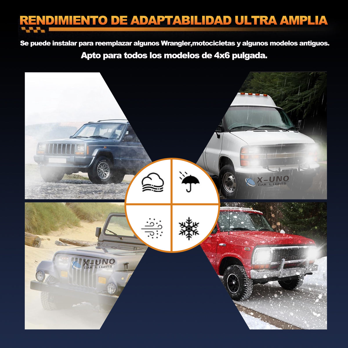 4x6 Pulgadas Faro Led Sealed H4 Alto/bajo Fuerte Luces - 1/Pzs
