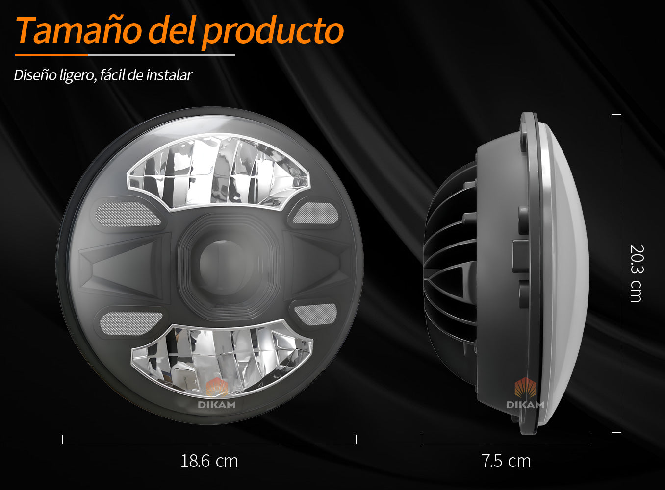 Faro Redondo 7 pulgadas 1200% Antideslumbrante Súper Alta/Baja Beam Moto Jeep-1Pzs