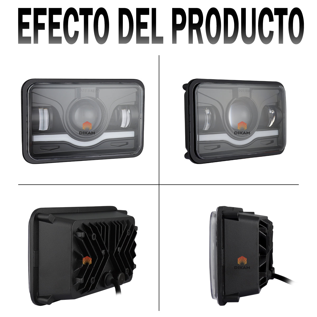4x6'' Rectangular Faro Proyector H4 Ultra Brillo Hi/lo Beam - 1/Pzs