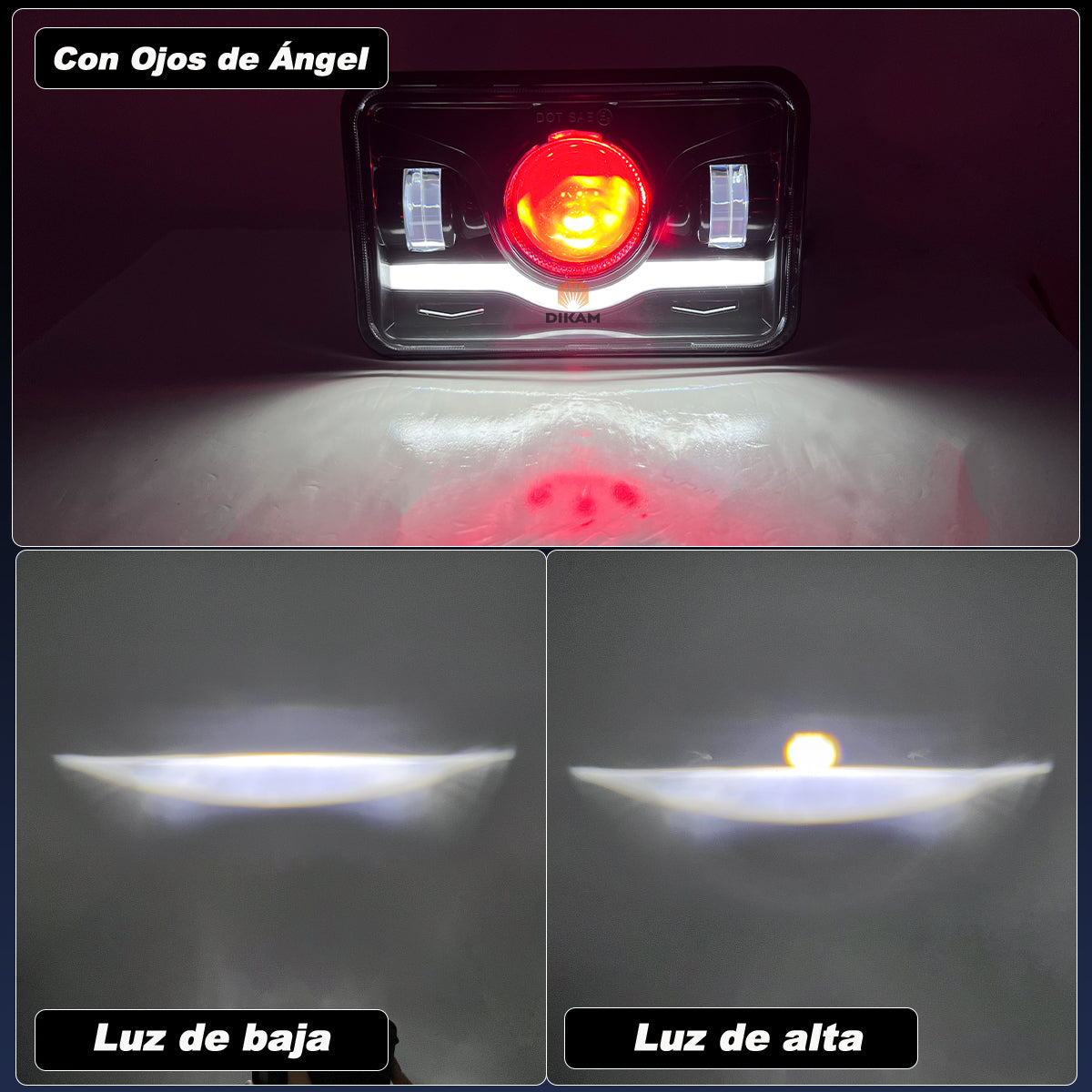 4x6'' Rectangular Faro Proyector H4 Ultra Brillo Hi/lo Beam - 1/Pzs