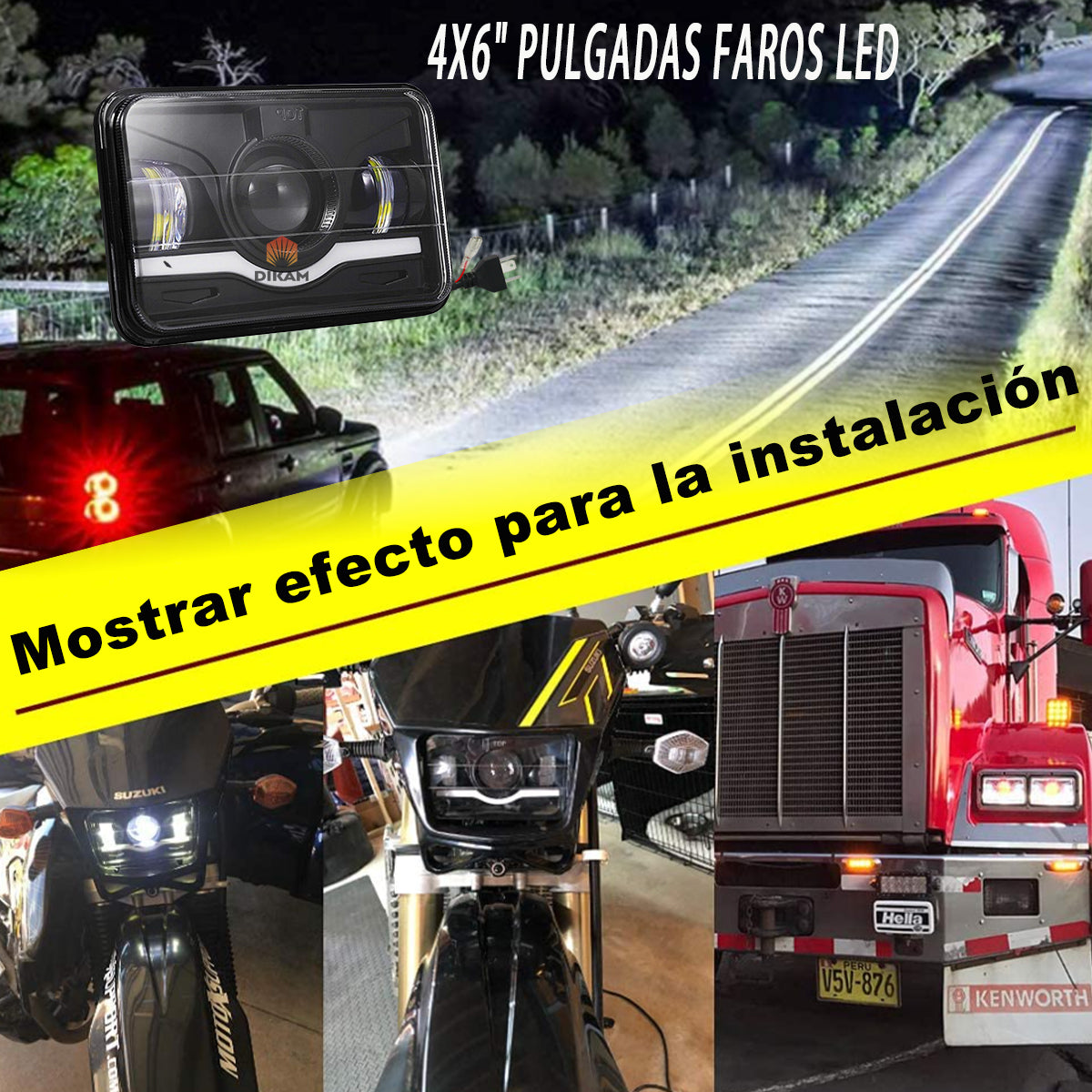 4x6'' Rectangular Faro Proyector H4 Ultra Brillo Hi/lo Beam - 1/Pzs