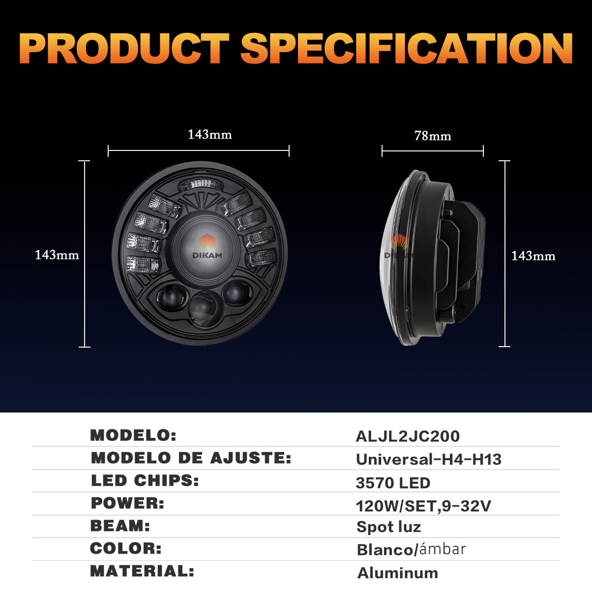 5.75'' Ojos De Ángel Faro Lupa H4 Hi/lo Fuerte Beam Forma - 1/Pzs