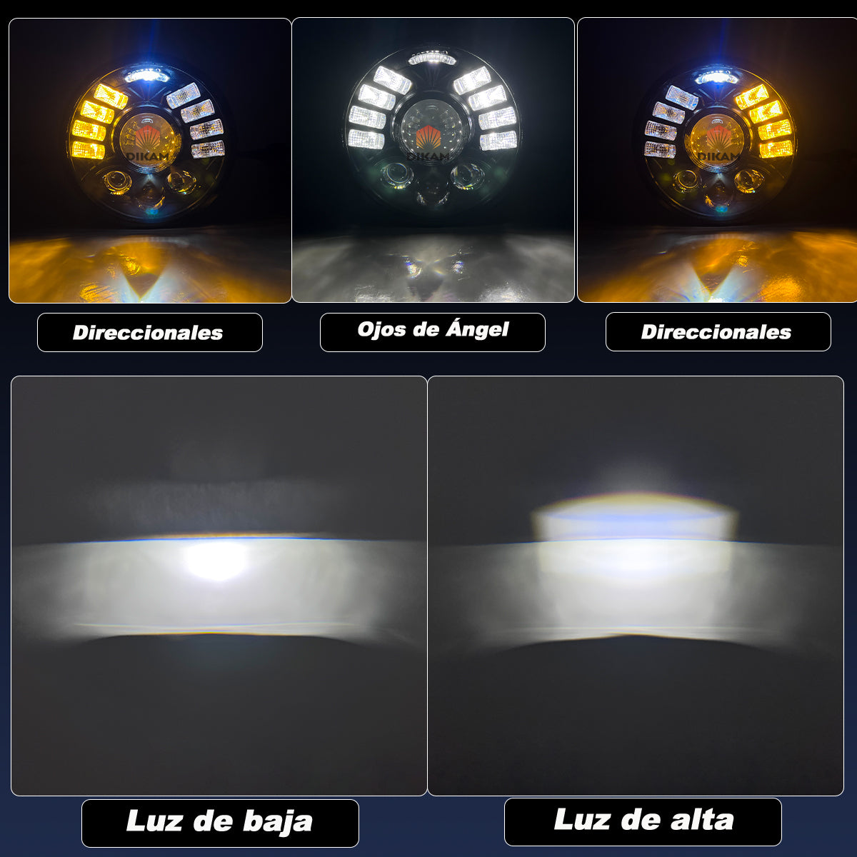 5.75'' Ojos De Ángel Faro Lupa H4 Hi/lo Fuerte Beam Forma - 1/Pzs