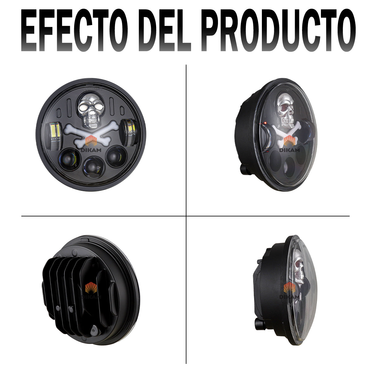 5.75'' Faro Led Ojos De Ángel Rgb Calavera Ultra Brillo Beam - 1/Pzs