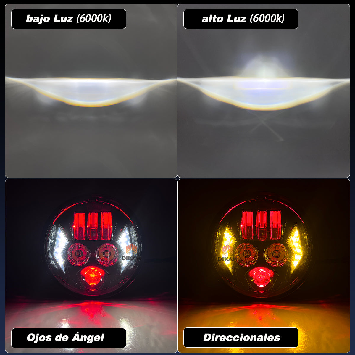 5.75'' Redondos Faro Proyector Ojos Ángel Fuerte Hi/lo Beam - 1/Pzs