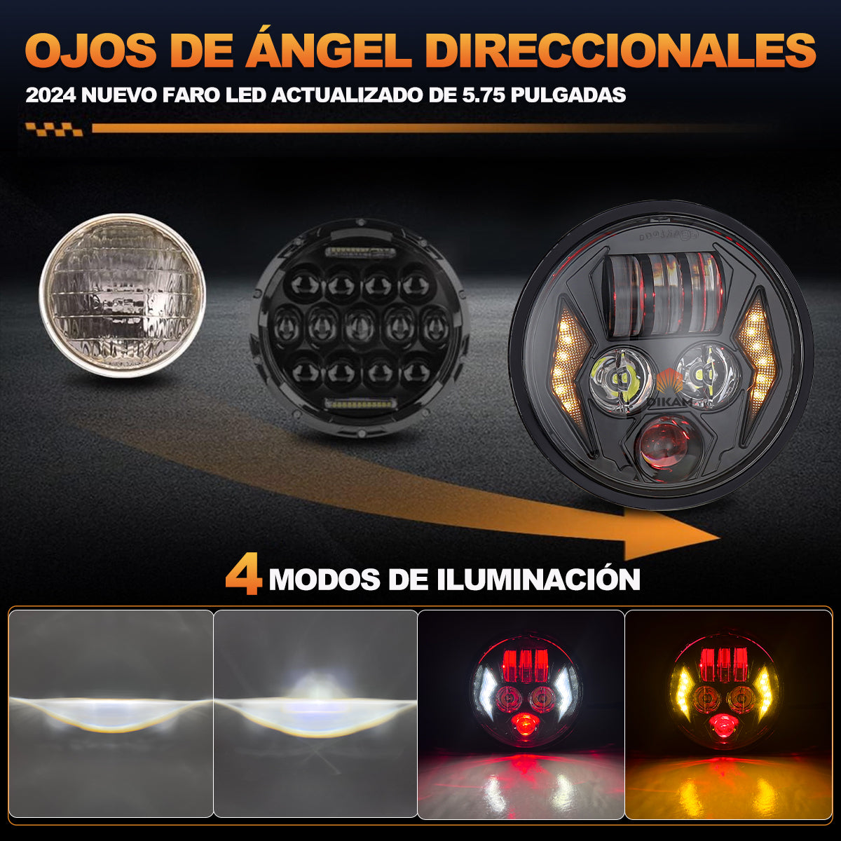 5.75'' Redondos Faro Proyector Ojos Ángel Fuerte Hi/lo Beam - 1/Pzs