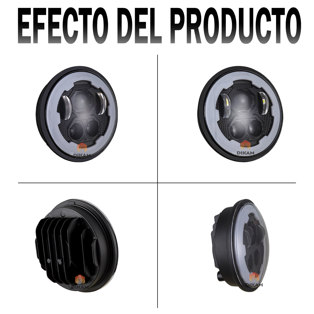 5.75'' Redondo Faro Lupas Ojos Ángel Fuerte Luces Beam - 1/Pzs