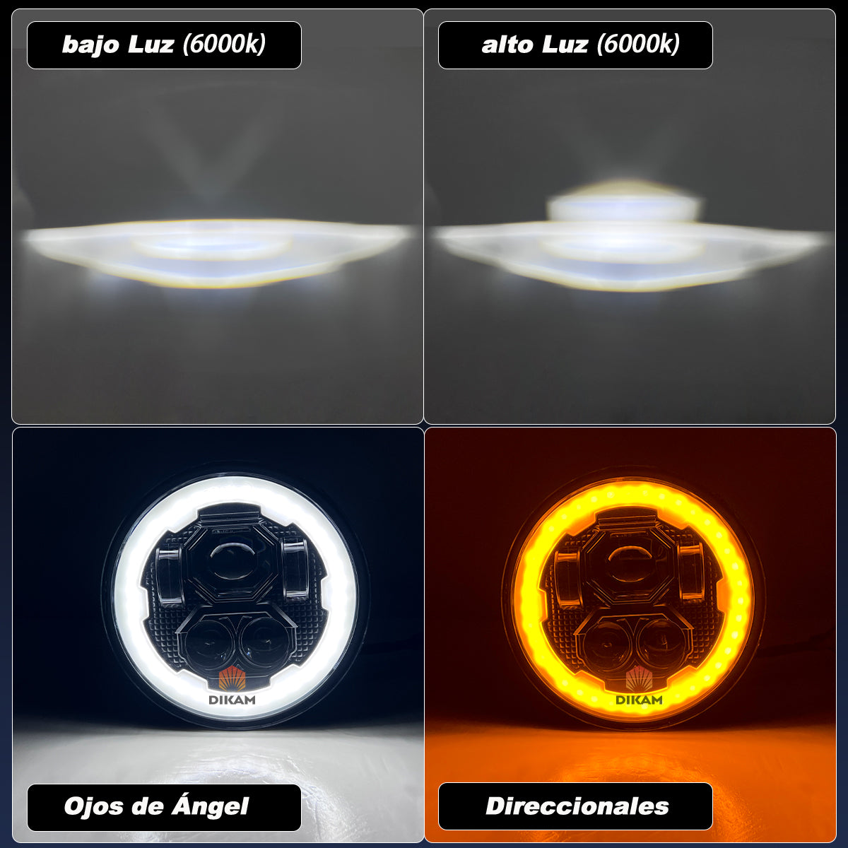 5.75'' Redondo Faro Lupas Ojos Ángel Fuerte Luces Beam - 1/Pzs