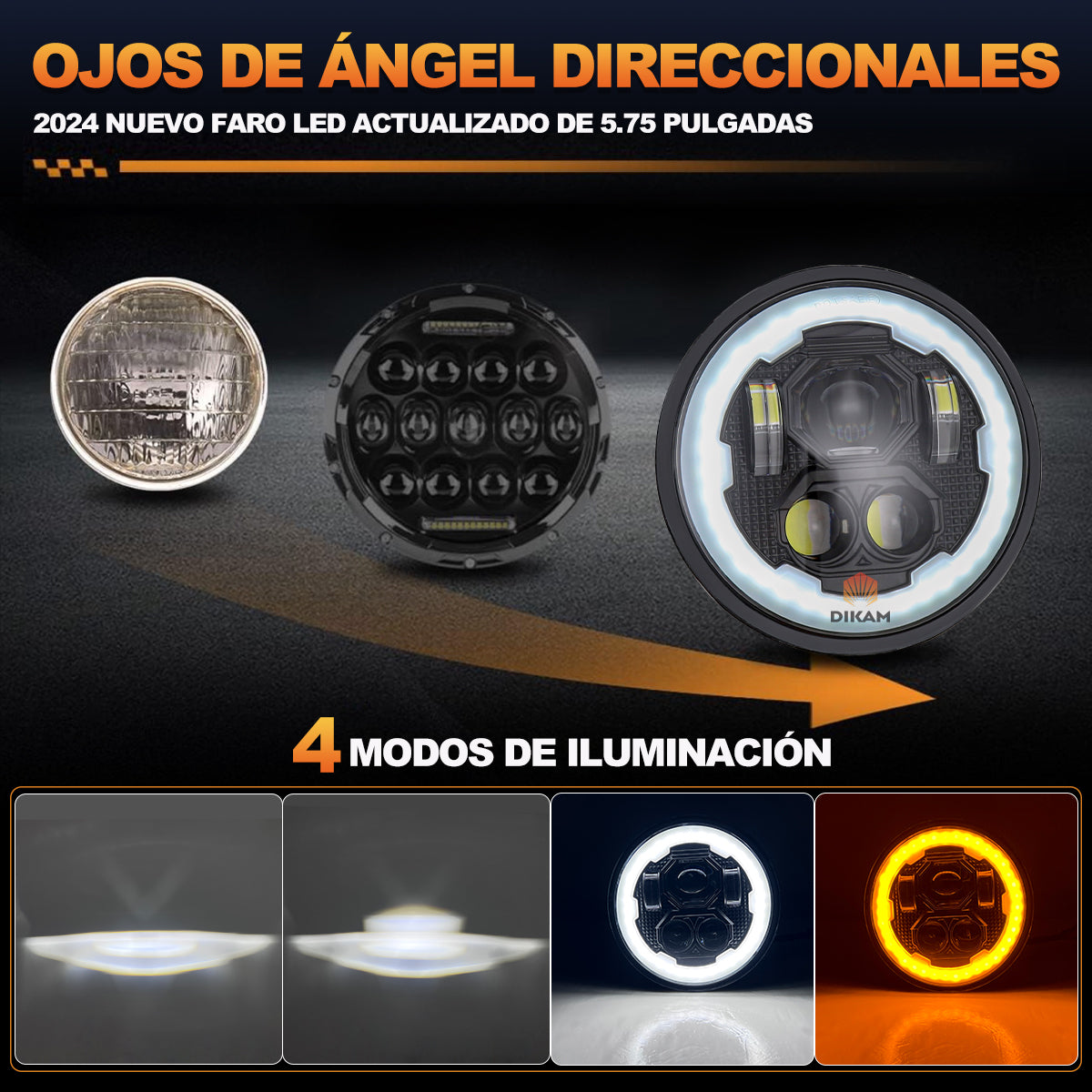 5.75'' Redondo Faro Lupas Ojos Ángel Fuerte Luces Beam - 1/Pzs