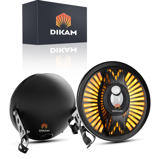 Faro LED redondo 7 pulgadas H4 Hi/Lo para Jeep y moto - vista frontal