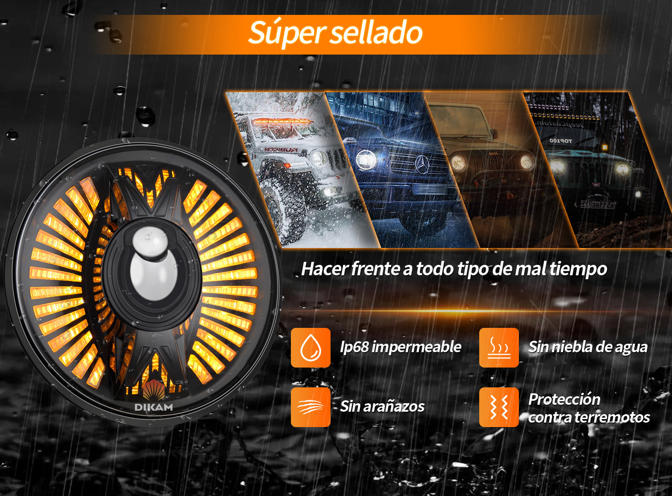 Faro LED 7 Pulgadas 140W 32000LM Antideslumbrante 1000% -1Pzs