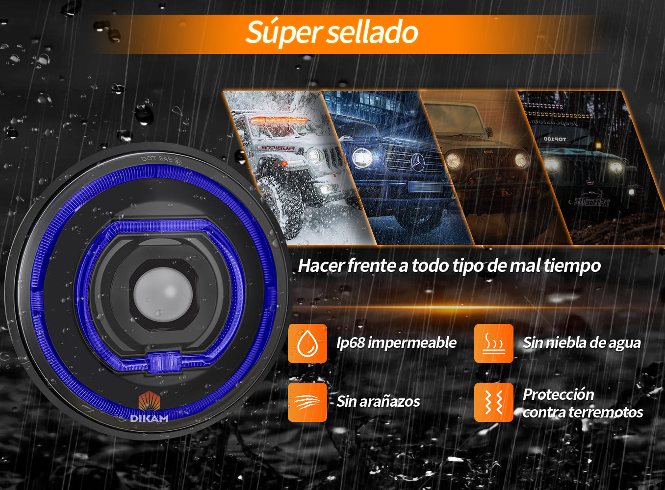 Faro LED 7 Pulgadas 140W 32000LM Antideslumbrante 1000%-1Pzs