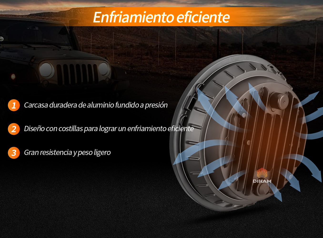 Faro LED 7 Pulgadas 140W 32000LM Antideslumbrante 1000%-1Pzs