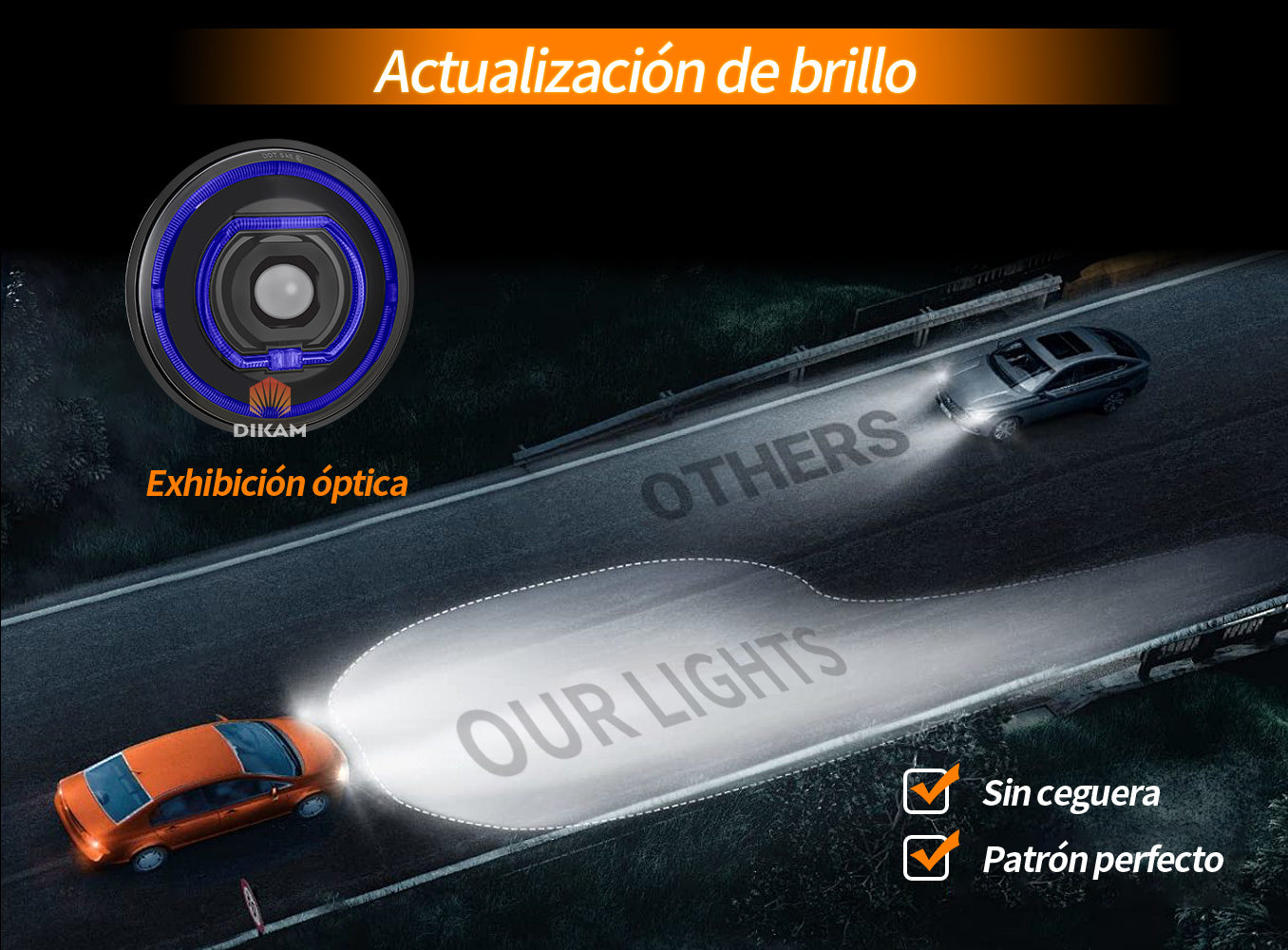 Faro LED 7 pulgadas detalle de conexión H4