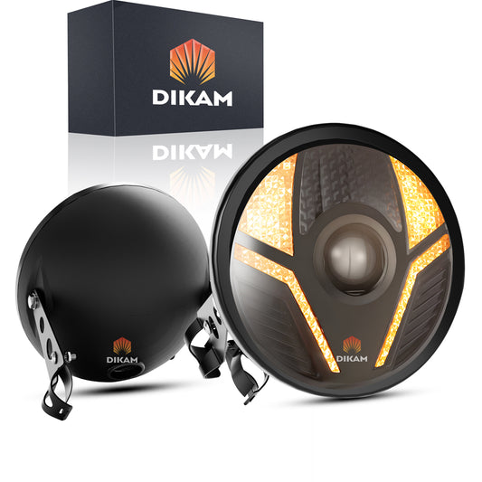 Faro LED redondo 7 pulgadas H4 Hi/Lo para Jeep y moto - vista frontal