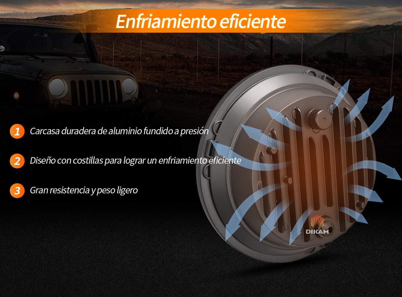 Faro LED 7 Pulgadas 140W 32000LM Antideslumbrante 1000% -1Pzs