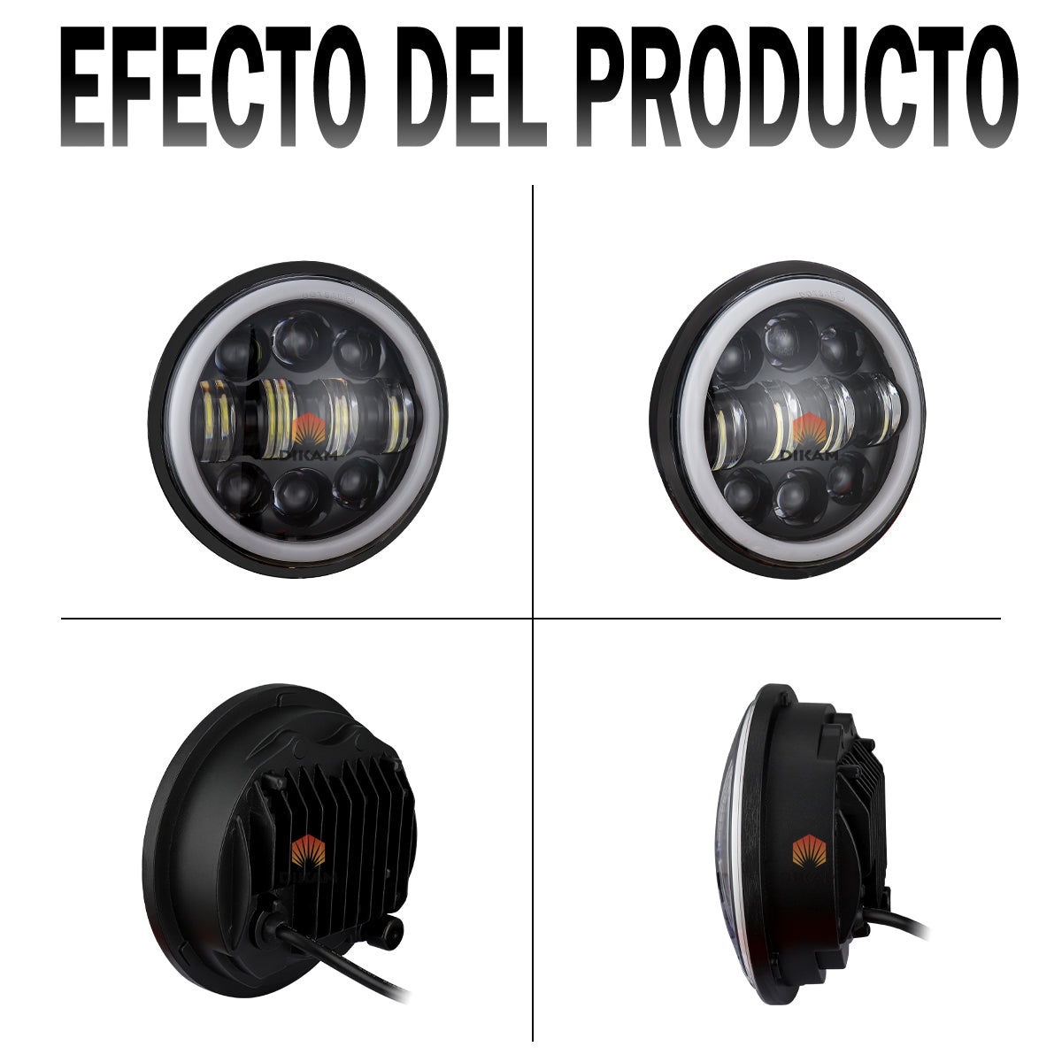 5.75'' Redondo Faro Lupa H4 Ojos Ángel Sealed Direccionales - 1/Pzs