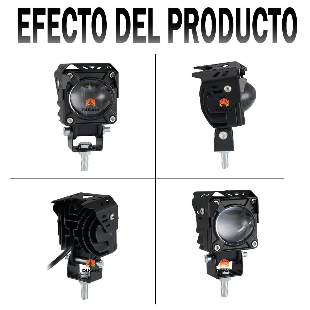 Detalle instalación faro LED auxiliar en vehículo 4x4