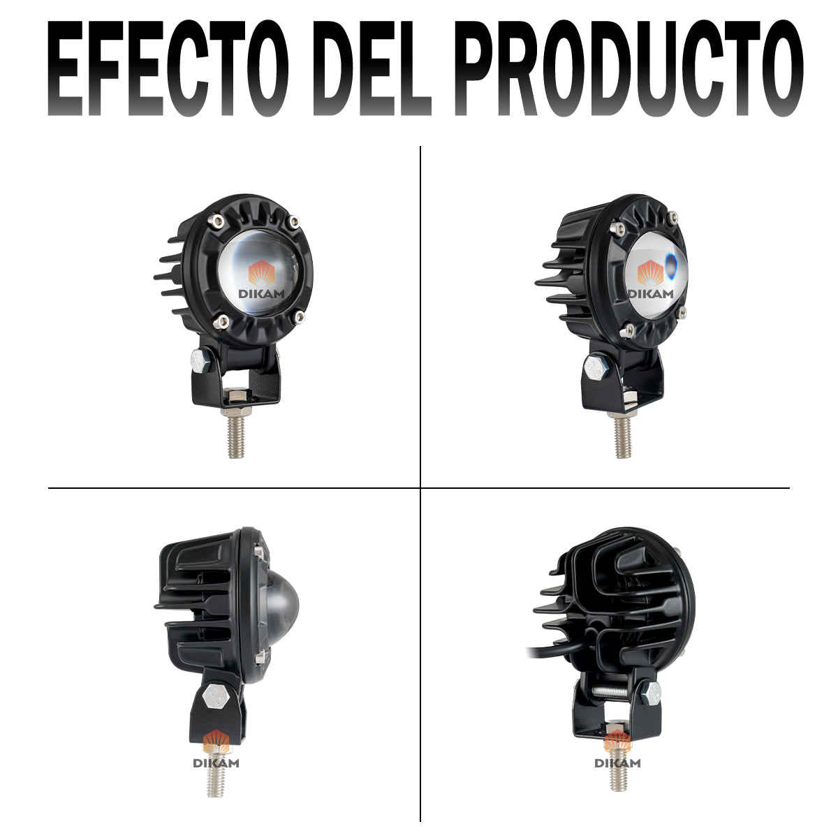 Detalle instalación faro LED auxiliar en vehículo 4x4
