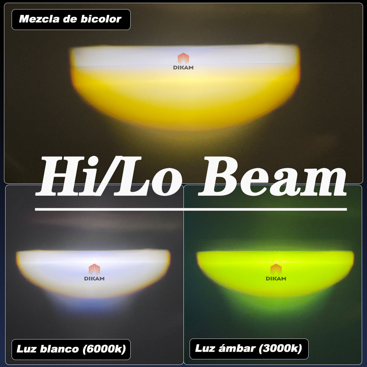 Par Faros Luses Hi/lo Beam 60w Bicolor Lupas Led Moto 4x4