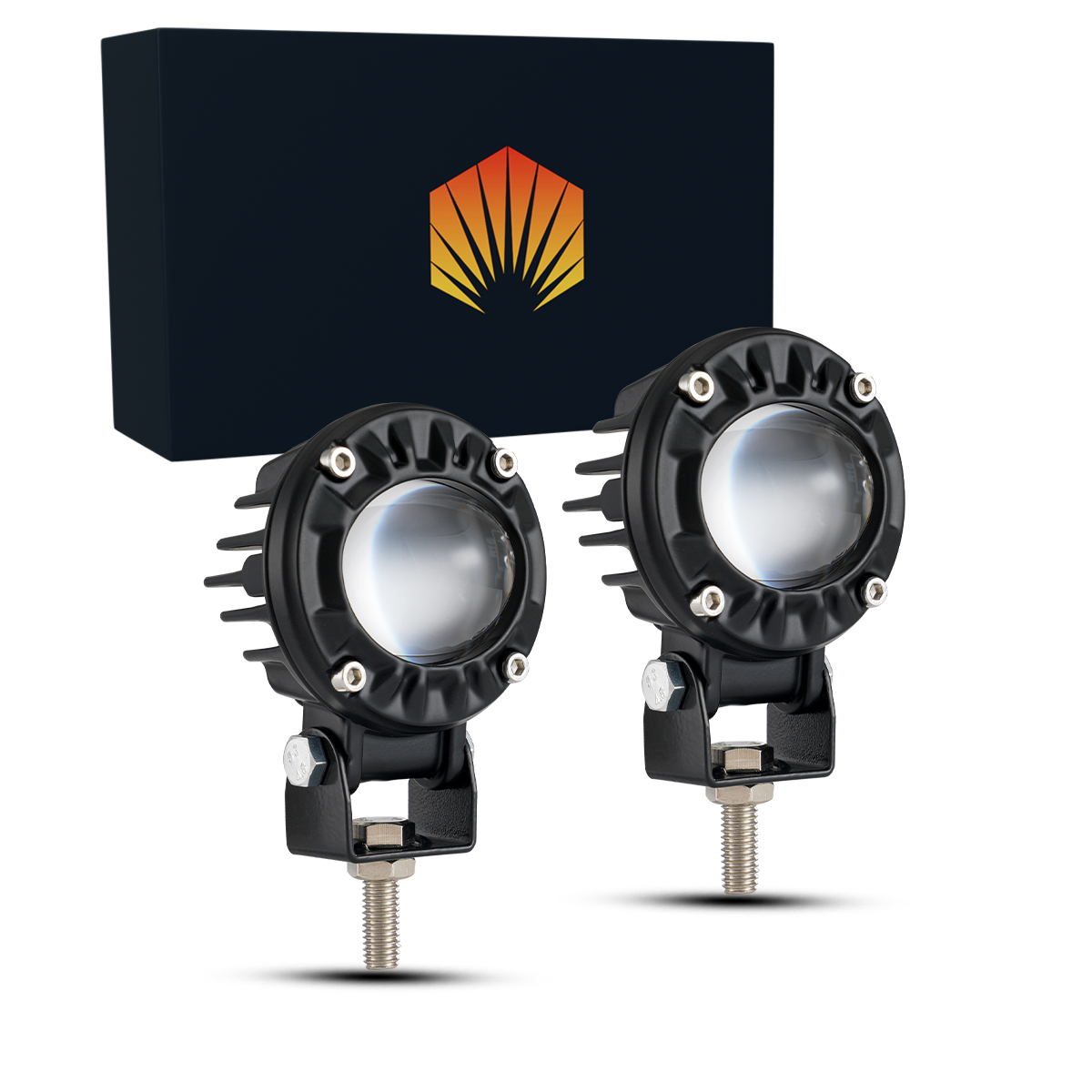 Faro auxiliar LED con lupa bi-color para Jeep y moto