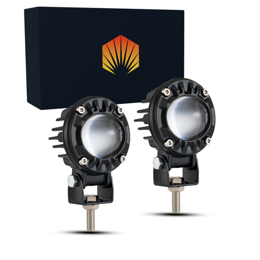 Faro auxiliar LED con lupa bi-color para Jeep y moto